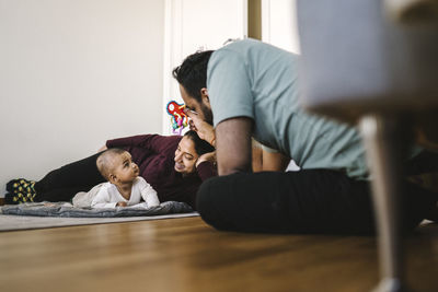 Father and mother with baby