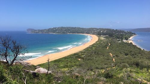 Scenic view of beach against sky