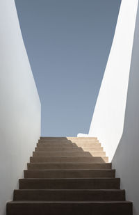 Low angle view of stairs in santorini, greece, cyclades 
