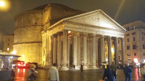 View of illuminated building at night