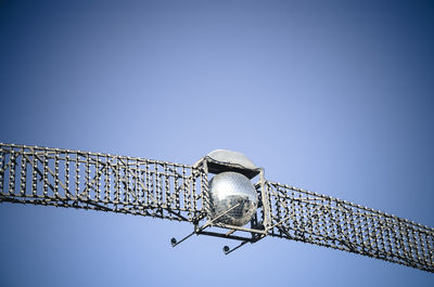 Low angle view of built structure against clear blue sky