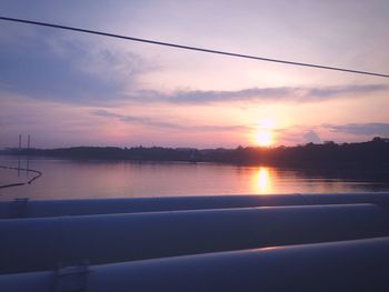 Scenic view of sunset over river