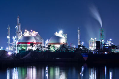 Illuminated city at night