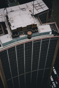 High angle view of building seen through window