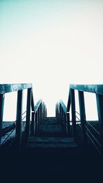 Empty staircase against clear sky