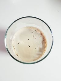 High angle view of coffee on table