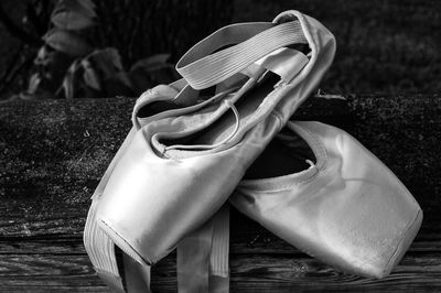 Close-up of ballet shoes