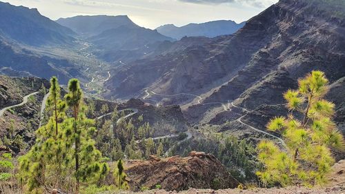 Scenic view of mountains against sky