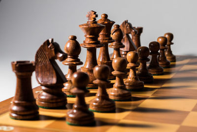 Close-up of chess pieces