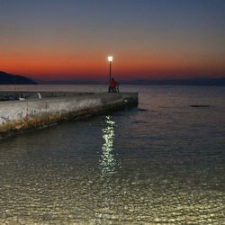 Scenic view of sea at sunset