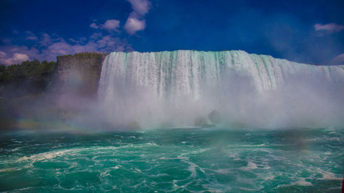 Scenic view of waterfall