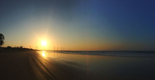 Scenic view of sunset over sea