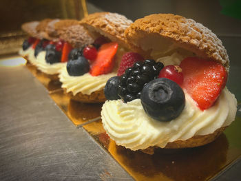 Close-up of cake on table