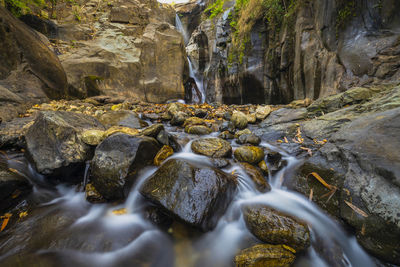 Stream flowing through rocks