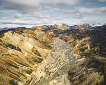 Mountainous terrain with dry riverbed