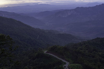 High angle view of valley