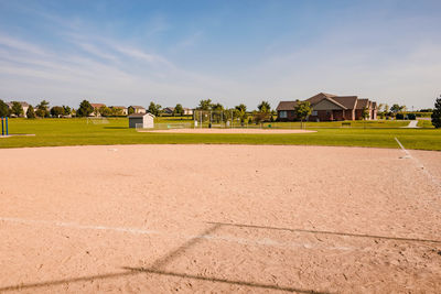 View from baseball field 1 to field 2 at a local park