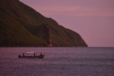 Scenic view of sea against sky during sunset saint lucia