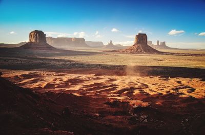 Scenic view of mountain and field at monument valley