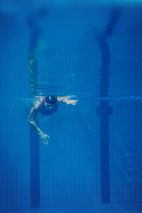 Woman swimming in pool