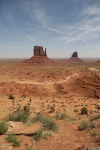 Scenic view of desert against sky