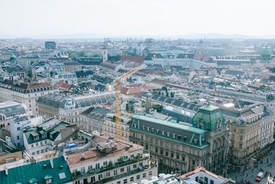 High angle view of buildings in city