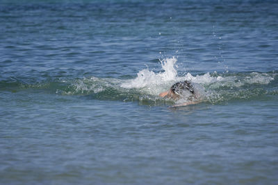 Water splashing in sea