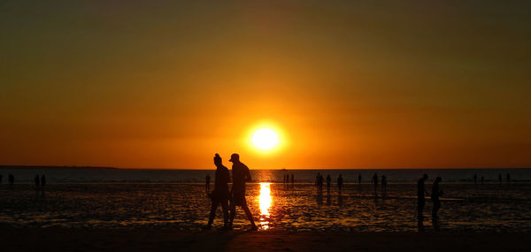 Scenic view of sunset over sea