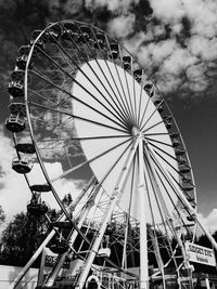 Low angle view of ferris wheel against sky