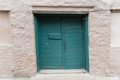 Closed door of building