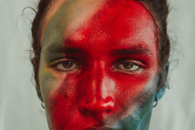 Close-up portrait of teenage boy