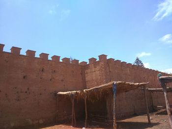 Low angle view of old ruin building