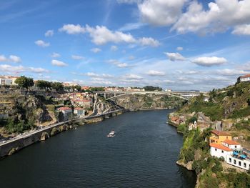 Bridge over river in city