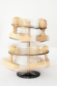 Close-up of dessert against white background