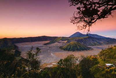 Scenic view of landscape during sunset