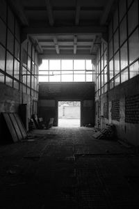 Empty corridor in abandoned building