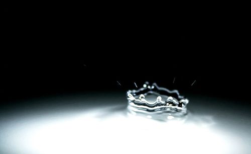 Close-up of water drop against black background
