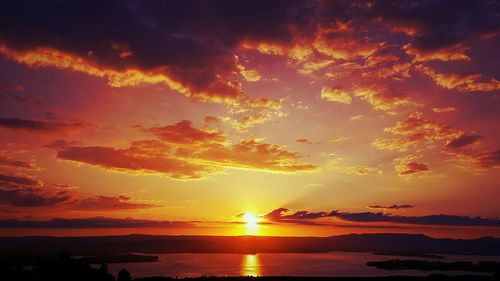 Scenic view of sunset over sea