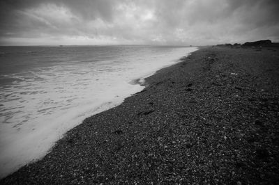 Scenic view of beach against sky