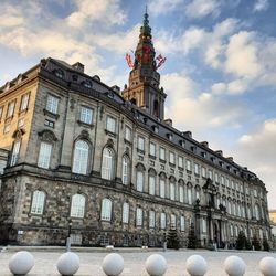 Low angle view of historical building against sky