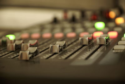 Close-up of sound mixer