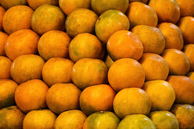 Full frame shot of lemons for sale at market