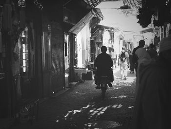 Woman standing in city