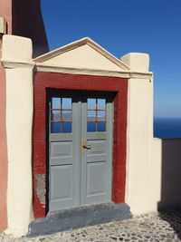 Exterior of building against clear blue sky