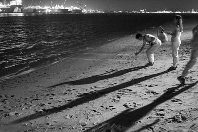 Dog walking on beach