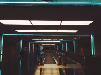 Empty illuminated tunnel