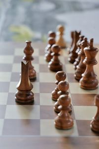 Close-up of chess pieces
