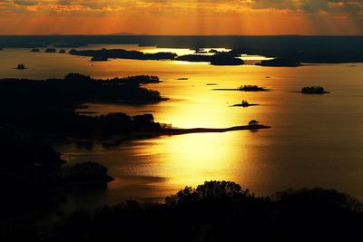 Scenic view of sea during sunset