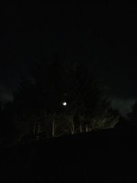 Low angle view of moon in the dark