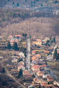 High angle view of buildings in city